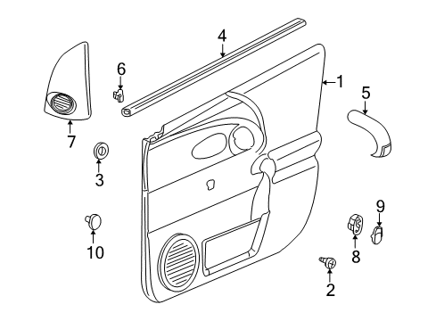 2003 Saturn Vue Trim Asm,Front Side Door *Neutral Diagram for 15215124