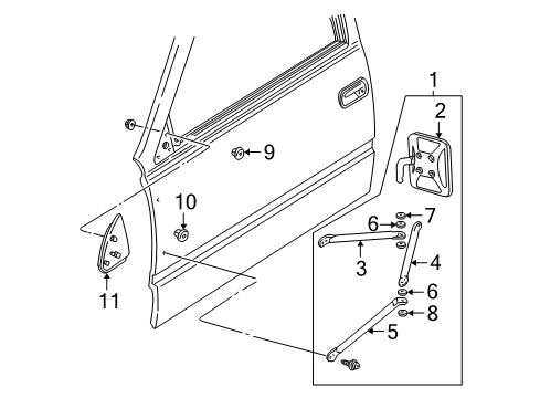 1997 GMC C1500 Outside Mirrors Diagram 1 - Thumbnail