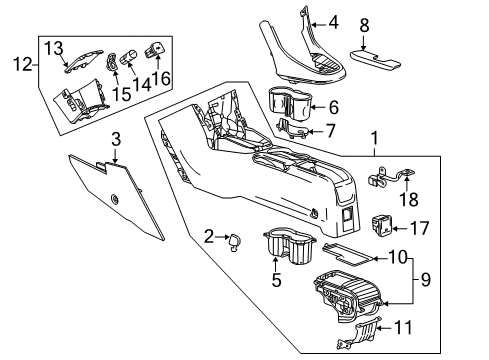 2022 Buick Encore Holder, Front Floor Console Cup Diagram for 42500502