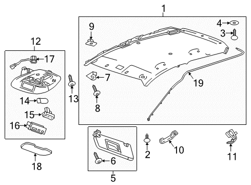 2021 Chevy Spark Interior Trim - Roof Diagram 2 - Thumbnail