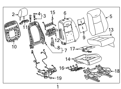 2020 Cadillac XT5 Cover Assembly, F/Seat Cush *Black Diagram for 84825662