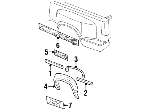 1988 Chevy C1500 Exterior Trim - Pick Up Box Diagram 4 - Thumbnail