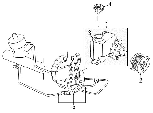 2001 Buick Regal P/S Pump & Hoses, Steering Gear & Linkage Diagram 3 - Thumbnail