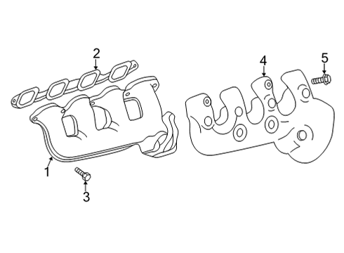 2022 Chevy Express 3500 Gasket, Exhaust Manifold Diagram for 12657093