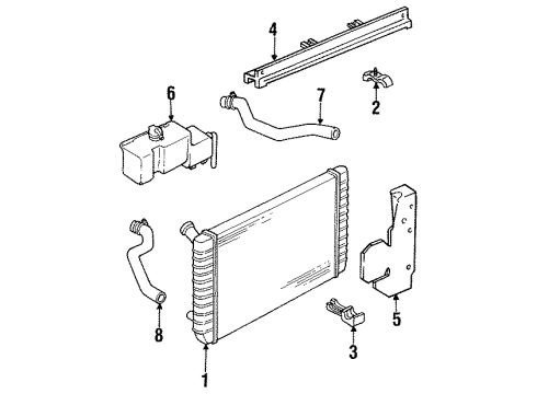 1993 Buick Regal Radiator & Components Diagram