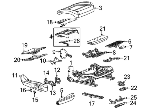 2023 Cadillac CT5 Bracket, F/Seat Adjr Memory Mdl Diagram for 84492723