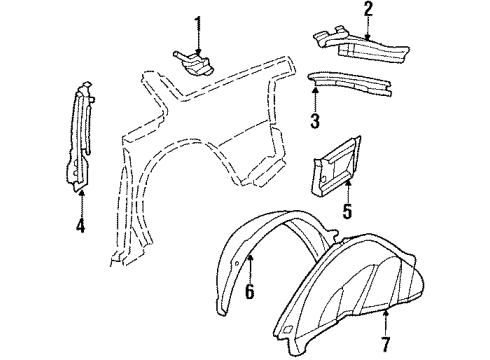 1984 Chevy Celebrity Panel Assembly, Rocker Inner Diagram for 20113242