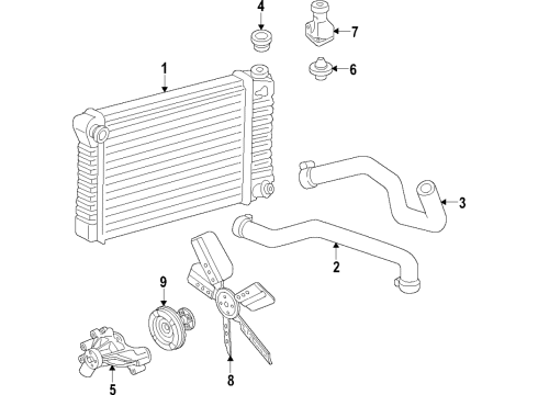 1996 Chevy Express 2500 Clutch Assembly, Fan Blade Diagram for 15969543