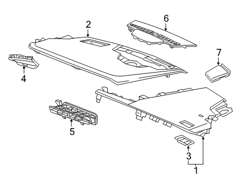 2020 Cadillac XT5 PANEL ASM-I/P UPR TR *BLACK Diagram for 84770044