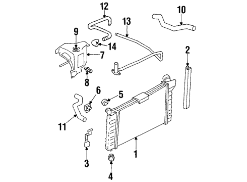 2003 Pontiac Grand Prix Radiator & Components Diagram