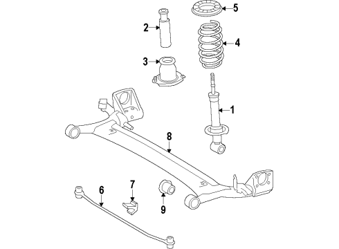 2010 Pontiac Vibe Rear Suspension, Control Arm Diagram 7 - Thumbnail