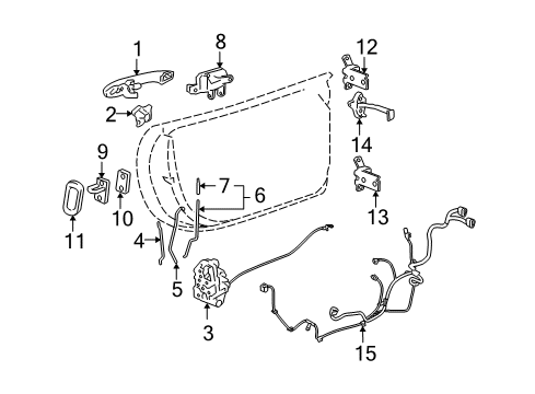 2009 Saturn Sky Front Side Door Lock Assembly Diagram for 20826657