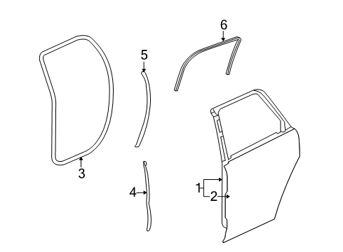 2016 Chevy Traverse Weatherstrip Assembly, Rear Side Door (Body Side) (Repair) Diagram for 23283531