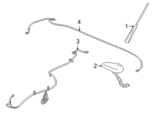 2014 Chevy Equinox Base Assembly, Radio Antenna Diagram for 22868917