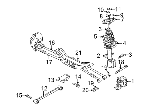 2001 Chevy Monte Carlo Rear Suspension Components, Stabilizer Bar Diagram