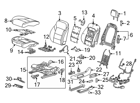 2023 Buick Enclave SWITCH ASM-F/SEAT MASSAGE *WHISPER BEIGG Diagram for 84804272