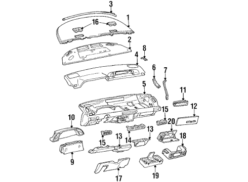 1991 Oldsmobile Silhouette Instrument Panel Diagram