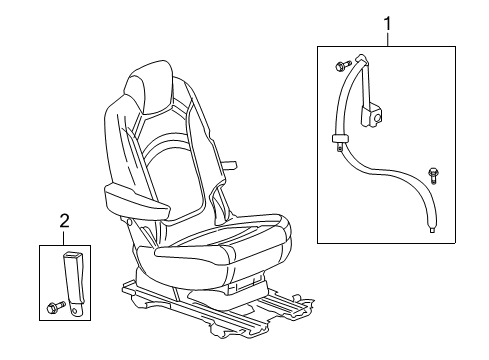 2012 Buick Enclave Second Row Seat Belts Diagram 1 - Thumbnail