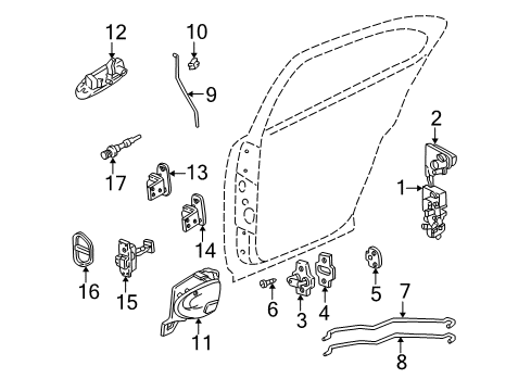 2003 Pontiac Grand Am Rear Door Diagram 3 - Thumbnail