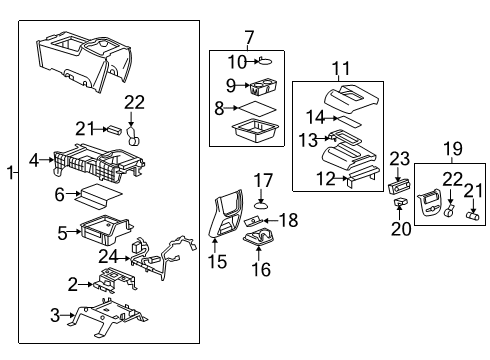 2009 GMC Sierra 1500 Center Console Diagram 1 - Thumbnail