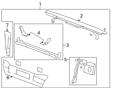 2005 Hummer H2 Radiator Support Diagram