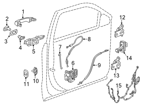 2018 GMC Terrain Latch Assembly, Front S/D Diagram for 13533614