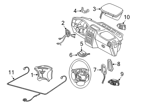 2005 Pontiac Montana Airbag,Driver Seat Side Diagram for 15858886