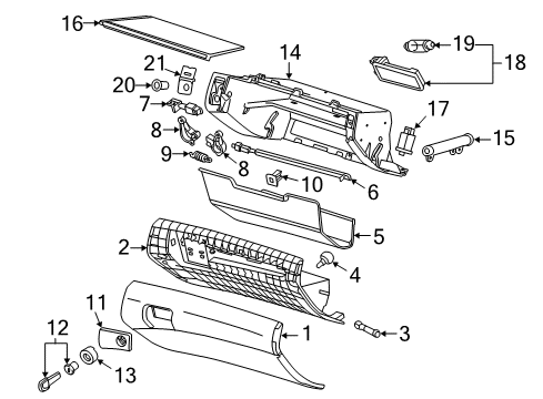 2013 Chevy Caprice Door,Instrument Panel Compartment Diagram for 92269751