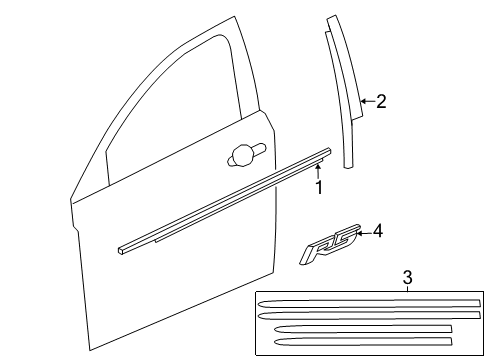 2012 Chevy Cruze Exterior Trim - Front Door Diagram