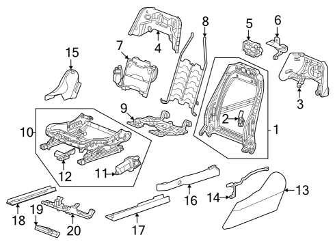 2024 Cadillac LYRIQ Driver Seat Components Diagram