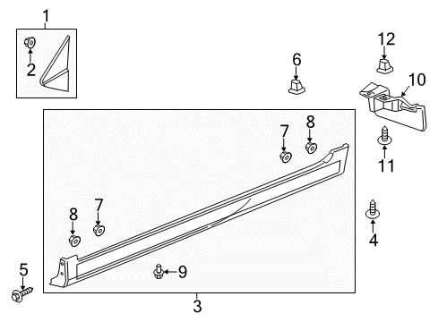 2015 Chevy Spark EV Clip,Rocker Panel Molding Diagram for 94567594