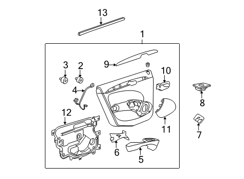 2006 Buick Lucerne Trim Assembly, Rear Side Door *Light Cashmere Diagram for 15826194