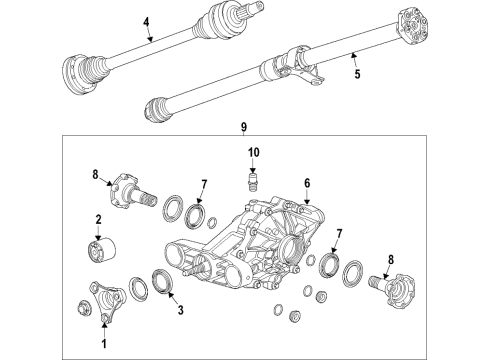 2022 Cadillac CT4 Rear Axle, Differential, Drive Axles, Propeller Shaft Diagram