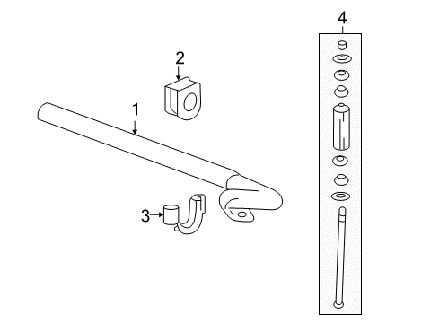 2012 GMC Sierra 1500 Stabilizer Bar & Components - Front Diagram