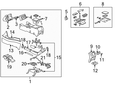 2005 Cadillac Escalade EXT Console Diagram