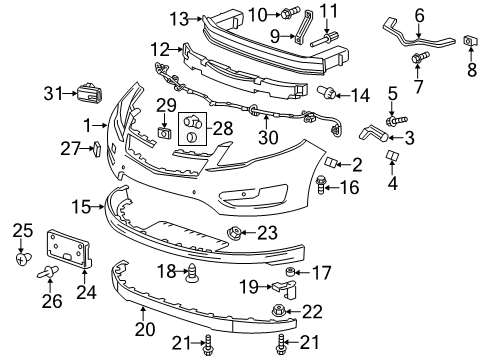 2011 Chevy Volt Sensor Pkg,Rear Parking Asst Alarm Diagram for 20777093