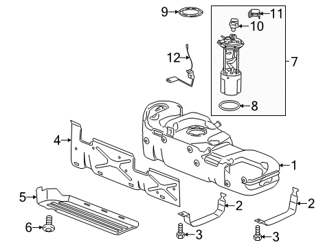 2014 Chevy Silverado 1500 Fuel Tank Fuel Pump Module Kit (W/O Fuel Level Sensor) Diagram for 13513408