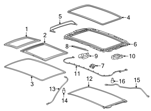 2019 Buick Regal TourX Window Assembly, Rf Sta Diagram for 39129300