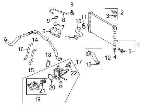 2009 Pontiac G3 Radiator & Components Diagram