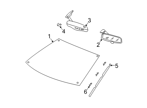 2005 Cadillac CTS Mirror Assembly, Inside Rear View Diagram for 15850539