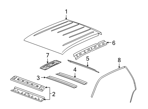 2010 GMC Sierra 1500 Roof & Components Diagram 1 - Thumbnail