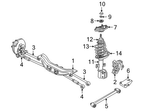 1997 Buick Regal Support Assembly, Rear Suspension Diagram for 10419306