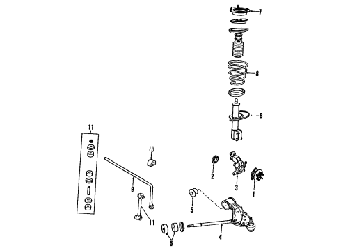 1987 Cadillac Seville Front Suspension System, Front Axle Diagram 2 - Thumbnail