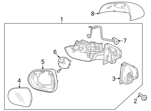 2024 Chevy Trax MIRROR ASM-O/S RR VIEW (W/O CVR) Diagram for 42794439