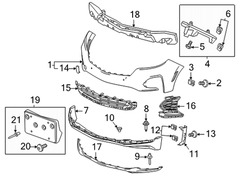 2023 Chevy Equinox Bumper & Components - Front Diagram