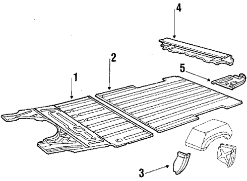 1992 GMC G2500 PANEL, Floor And Toe Panel Diagram for 15725799