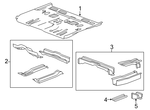 2014 GMC Terrain Pillars, Rocker & Floor - Floor & Rails Diagram