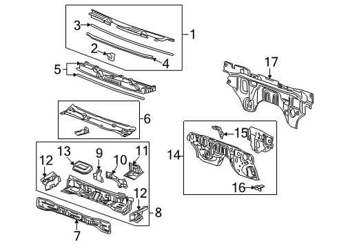 2007 Hummer H3 Panel, Dash Lower Extension Diagram for 15836239