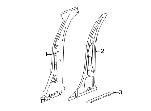 2017 GMC Acadia Panel Assembly, Ctr Plr Inr Diagram for 84332119