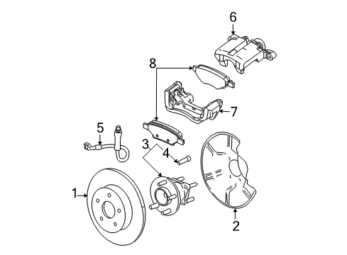 2008 Chevy Malibu Brake Components, Brakes Diagram 4 - Thumbnail